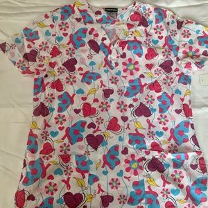 Breast Cancer Awareness Women's Scrub Top
